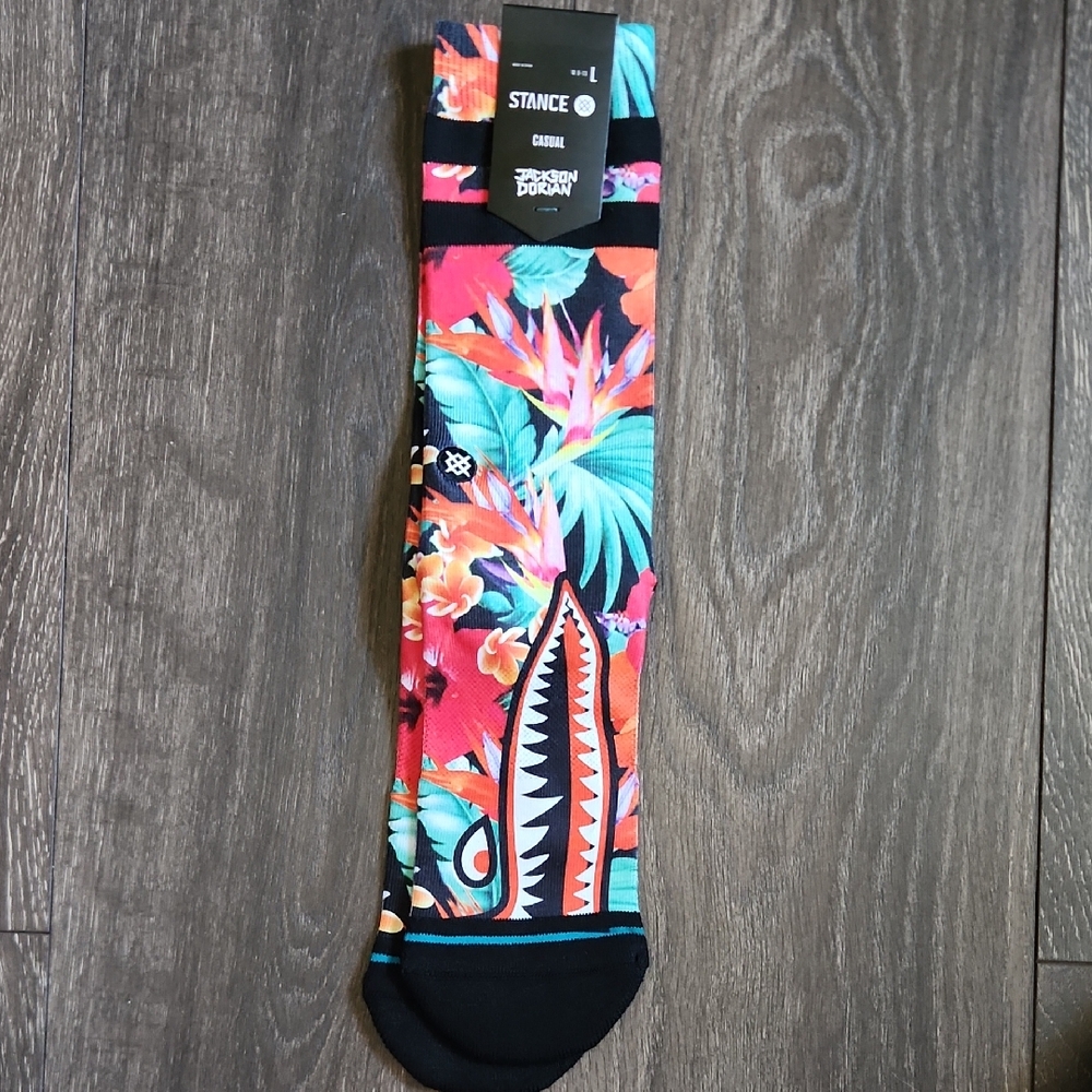 Stance Men's Vibrant Floral Socks - Black and Multicolor